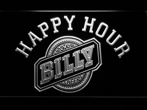 Billy Beer Happy Hour LED Neon Sign