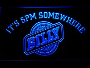 Billy Beer It's 5pm Somewhere LED Neon Sign