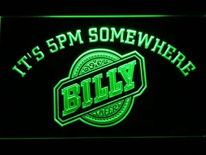 Billy Beer It's 5pm Somewhere LED Neon Sign