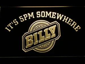 Billy Beer It's 5pm Somewhere LED Neon Sign