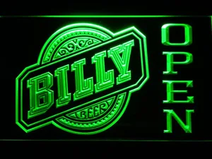 Billy Beer Open LED Neon Sign