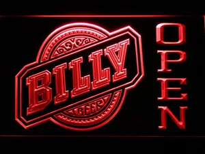 Billy Beer Open LED Neon Sign