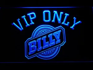 Billy Beer VIP Only LED Neon Sign