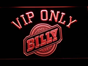 Billy Beer VIP Only LED Neon Sign