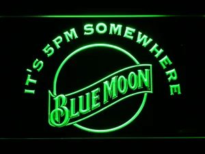 Blue Moon It's 5pm Somewhere LED Neon Sign