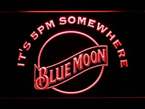 Blue Moon It's 5pm Somewhere LED Neon Sign