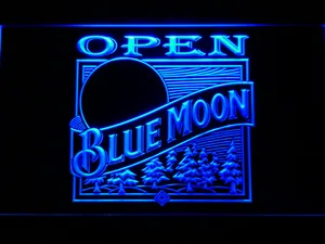 Blue Moon Old Logo Open LED Neon Sign