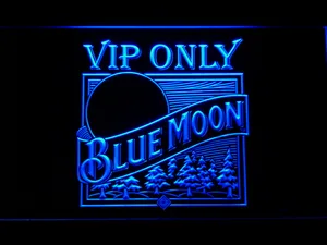Blue Moon Old Logo VIP Only LED Neon Sign