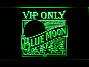 Blue Moon Old Logo VIP Only LED Neon Sign