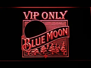 Blue Moon Old Logo VIP Only LED Neon Sign