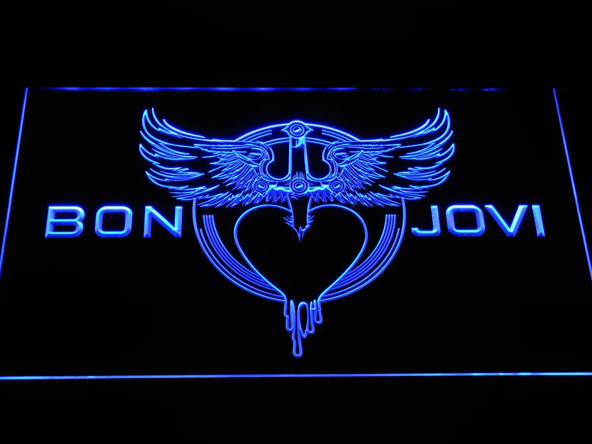 Bon Jovi Heart and Dagger Logo LED Neon Sign