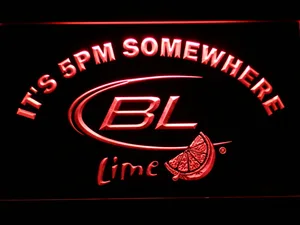 Bud Light Lime It's 5pm Somewhere LED Neon Sign