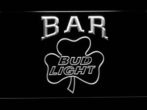 Bud Light Shamrock Bar LED Neon Sign
