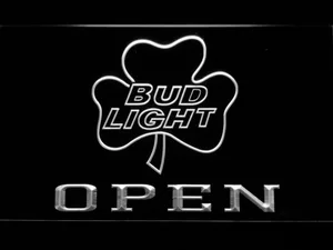 Bud Light Shamrock Open LED Neon Sign