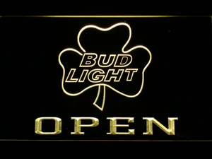 Bud Light Shamrock Open LED Neon Sign