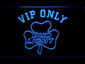 Bud Light Shamrock VIP Only LED Neon Sign