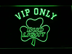 Bud Light Shamrock VIP Only LED Neon Sign