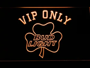 Bud Light Shamrock VIP Only LED Neon Sign