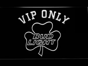 Bud Light Shamrock VIP Only LED Neon Sign