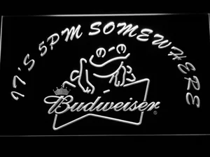 Budweiser Frog It's 5pm Somewhere LED Neon Sign