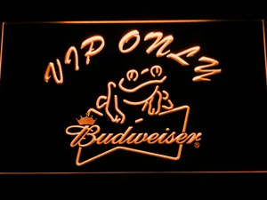 Budweiser Frog VIP Only LED Neon Sign