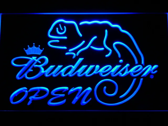 Budweiser Lizard Open LED Neon Sign