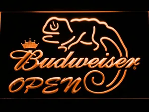 Budweiser Lizard Open LED Neon Sign