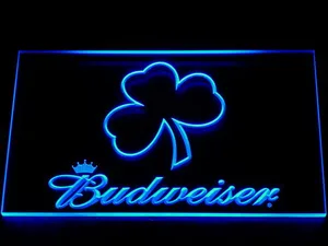 Budweiser Shamrock Outline LED Neon Sign
