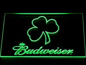 Budweiser Shamrock Outline LED Neon Sign