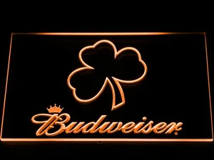 Budweiser Shamrock Outline LED Neon Sign