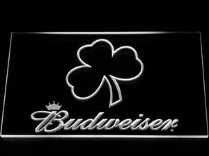 Budweiser Shamrock Outline LED Neon Sign