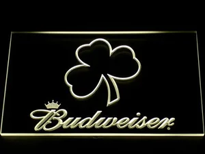 Budweiser Shamrock Outline LED Neon Sign