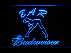 Budweiser Woman's Silhouette Bar LED Neon Sign