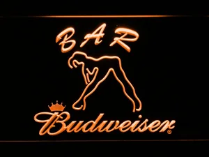 Budweiser Woman's Silhouette Bar LED Neon Sign