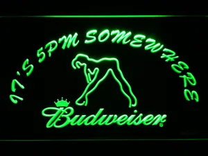 Budweiser Woman's Silhouette It's 5pm Somewhere LED Neon Sign
