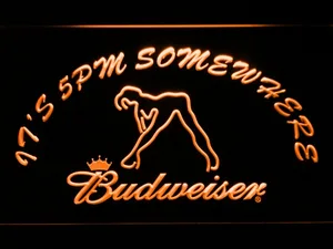 Budweiser Woman's Silhouette It's 5pm Somewhere LED Neon Sign