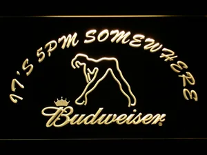 Budweiser Woman's Silhouette It's 5pm Somewhere LED Neon Sign