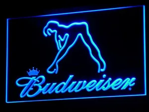 Budweiser Woman's Silhouette LED Neon Sign
