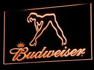 Budweiser Woman's Silhouette LED Neon Sign
