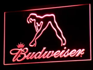 Budweiser Woman's Silhouette LED Neon Sign