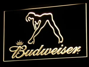 Budweiser Woman's Silhouette LED Neon Sign