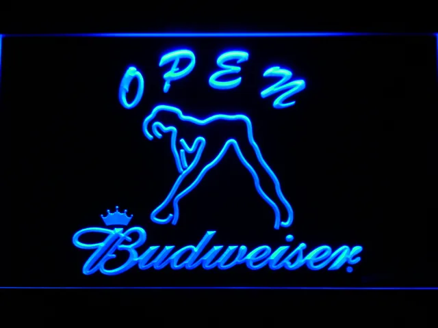 Budweiser Woman's Silhouette Open LED Neon Sign