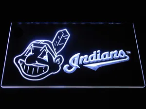 Cleveland Indians Wahoo Wordmark LED Neon Sign