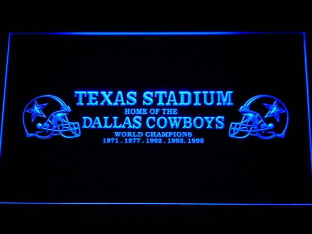 Dallas Cowboys Texas Stadium World Champions LED Neon Sign - Legacy Edition