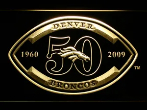Denver Broncos 50th Anniversary LED Neon Sign - Legacy Edition