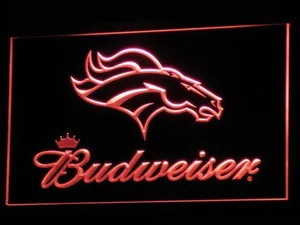 Denver Broncos Budweiser LED Neon Sign