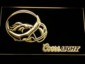 Denver Broncos Coors Light LED Neon Sign