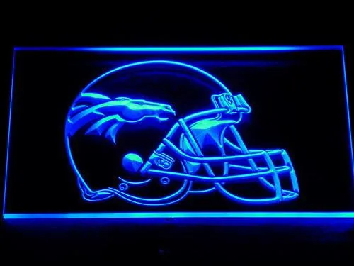 Denver Broncos Helmet 2 LED Neon Sign