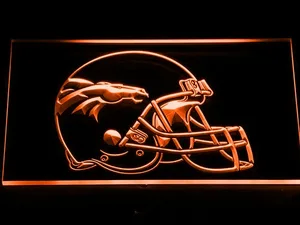 Denver Broncos Helmet 2 LED Neon Sign