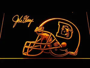 Denver Broncos John Elway Signature LED Neon Sign